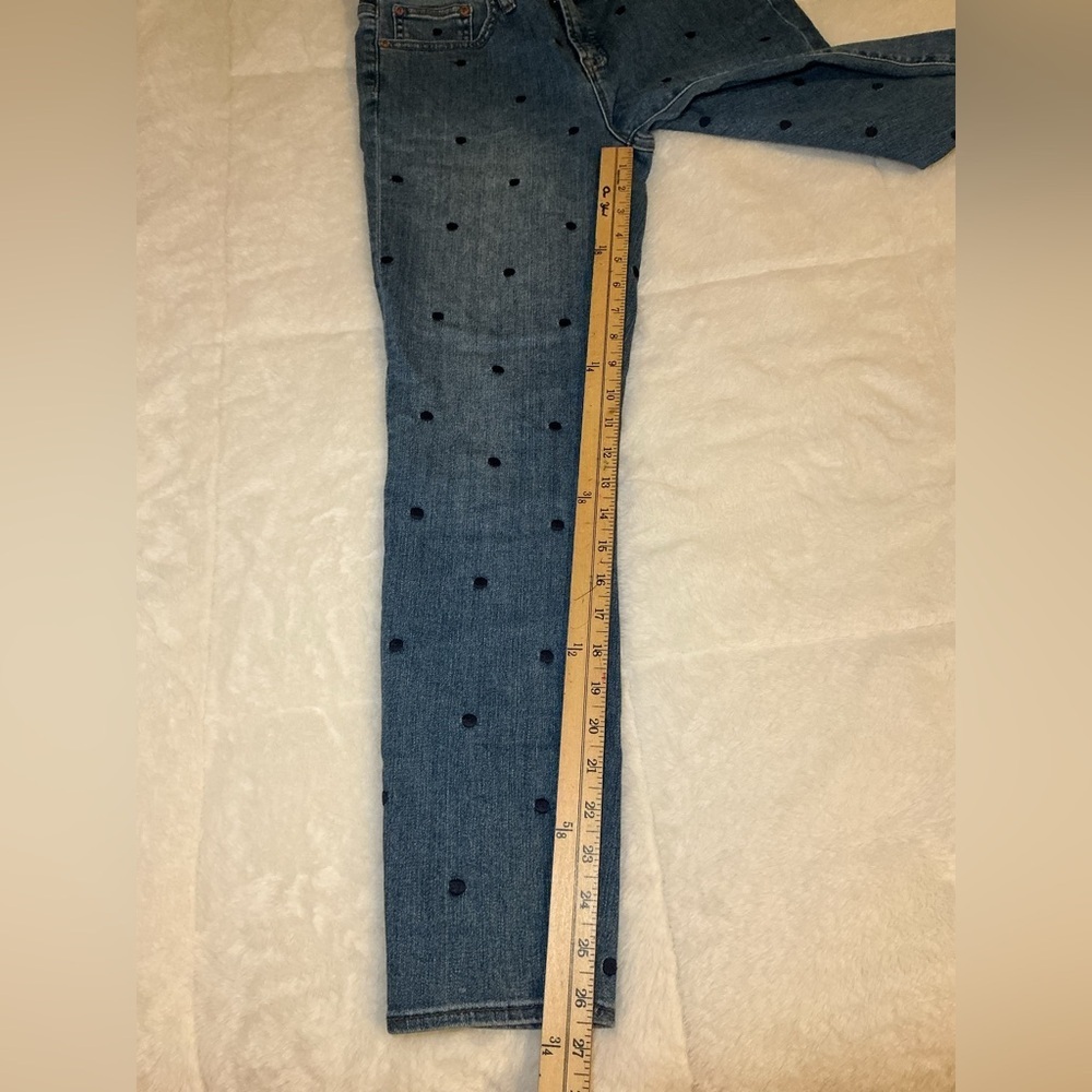 Blue Polka Dot Women's Jeans - Picture 3 of 6